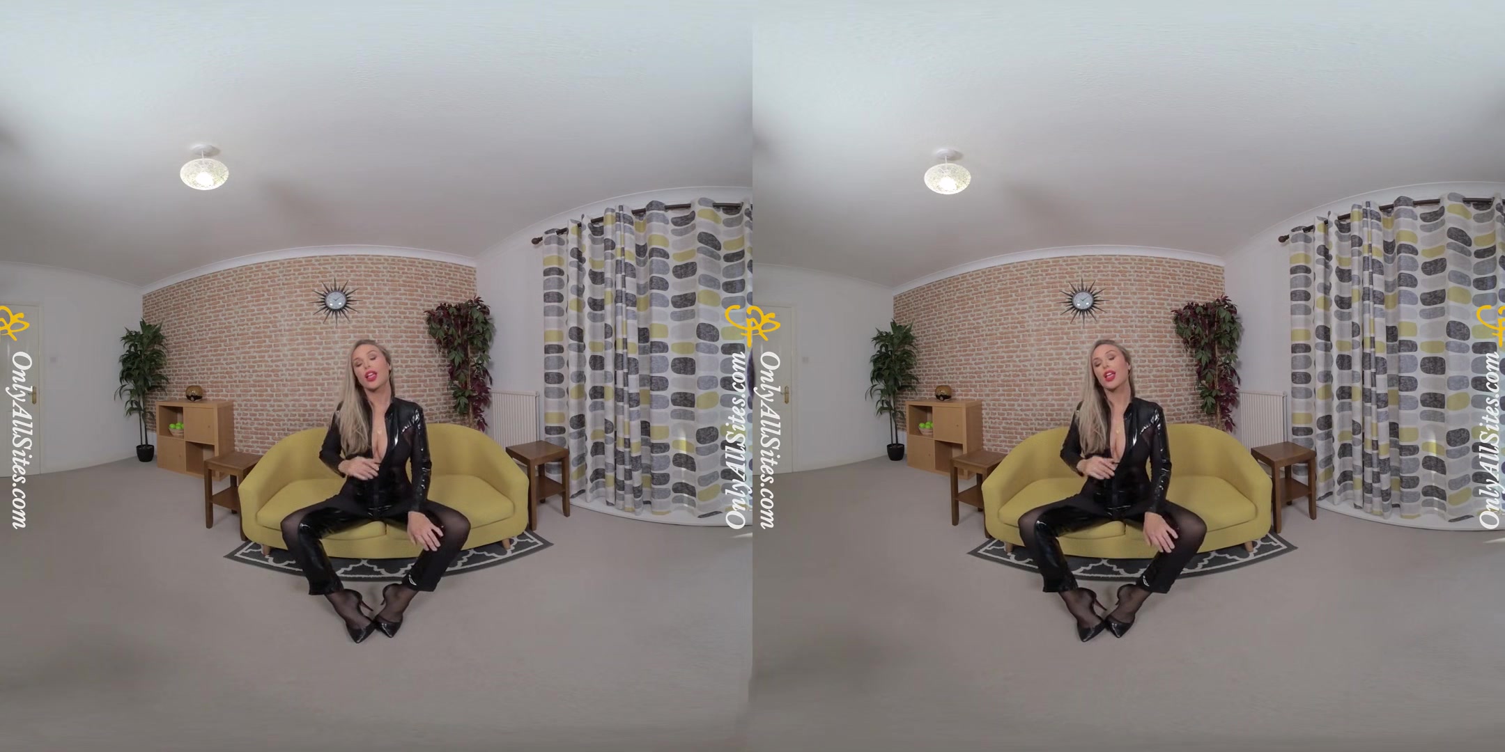 Blondie Rose - Rose in and Out of Latex Bodysuit - Blonde Big Tits Tease Stockings Striptease