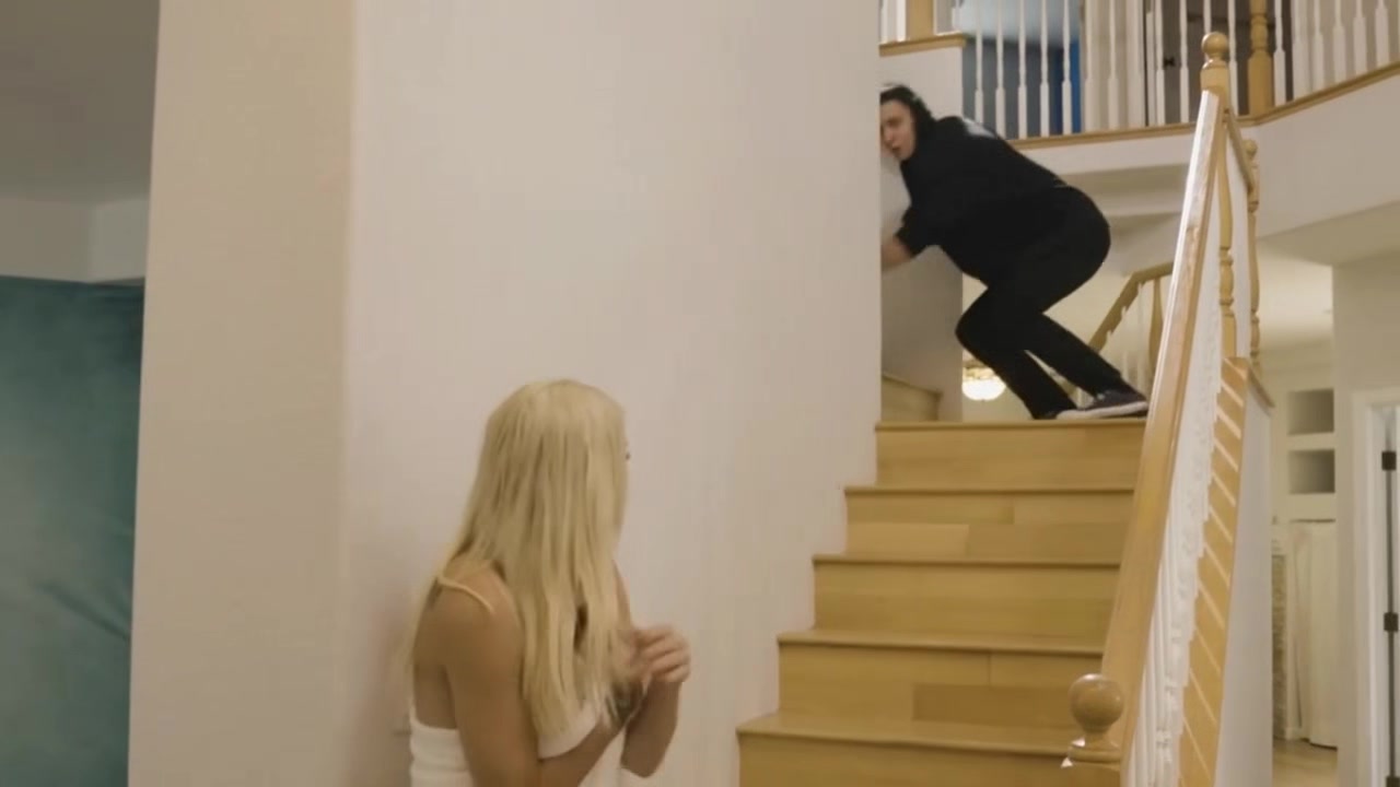 all alone in her house