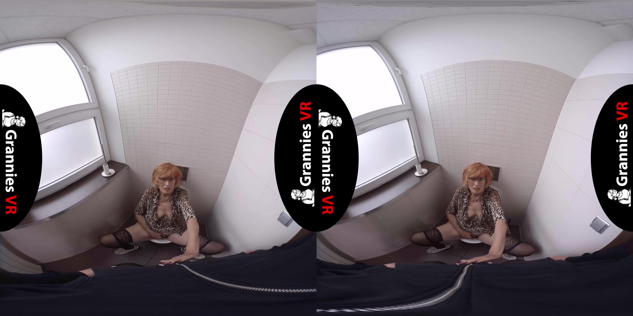 Lady Cruela - Blowjob in Restroom; Redhead Busty GILF Blowjob