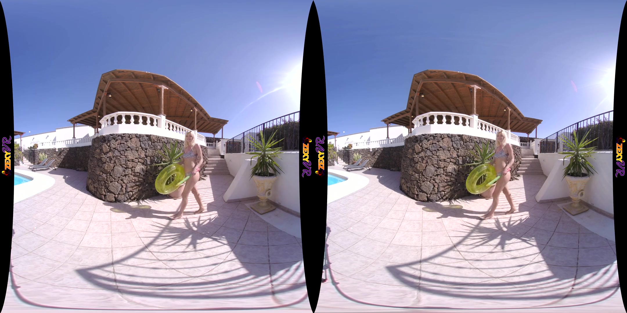 Water Pistol; solo striptease water pool outdoors bikini