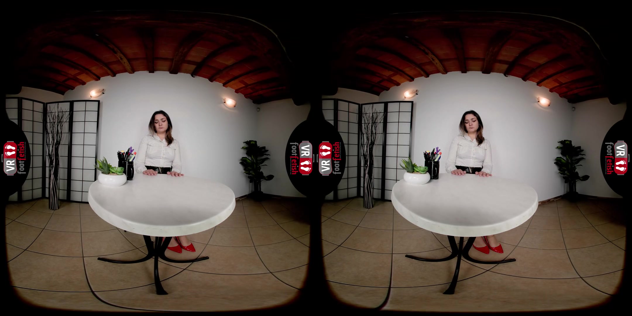 Lustful Brunette Transforms Her Interview Into A Provocative Foot Show And Self-Pleasure