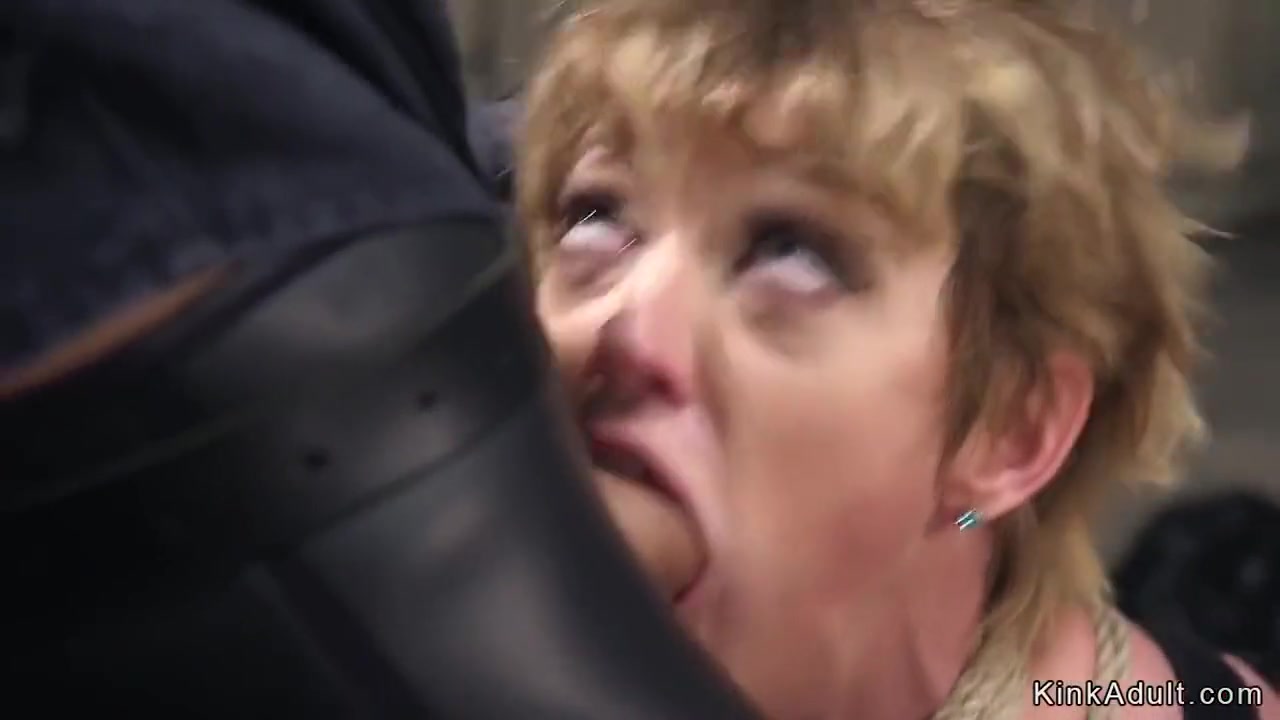 Busty Milf In Tight Bondage Group Fucked