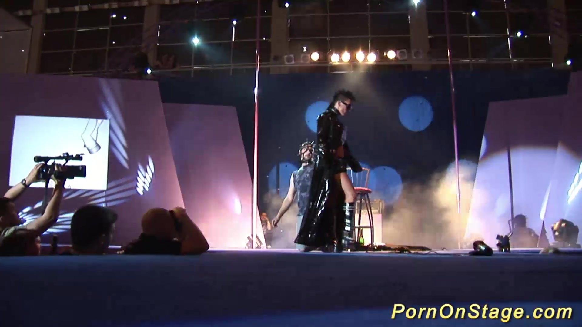 crazy fetish needle show on stage