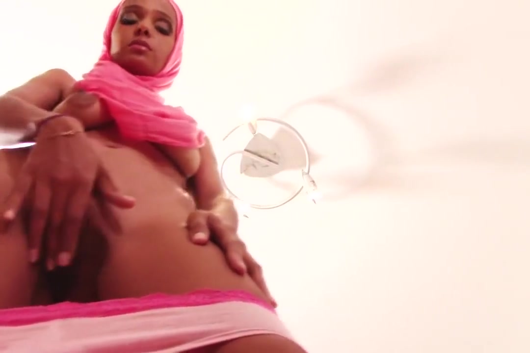 Arab MILF in Pink Hijab is Pink Panty Drop Fashion Model with Saggy Boobs