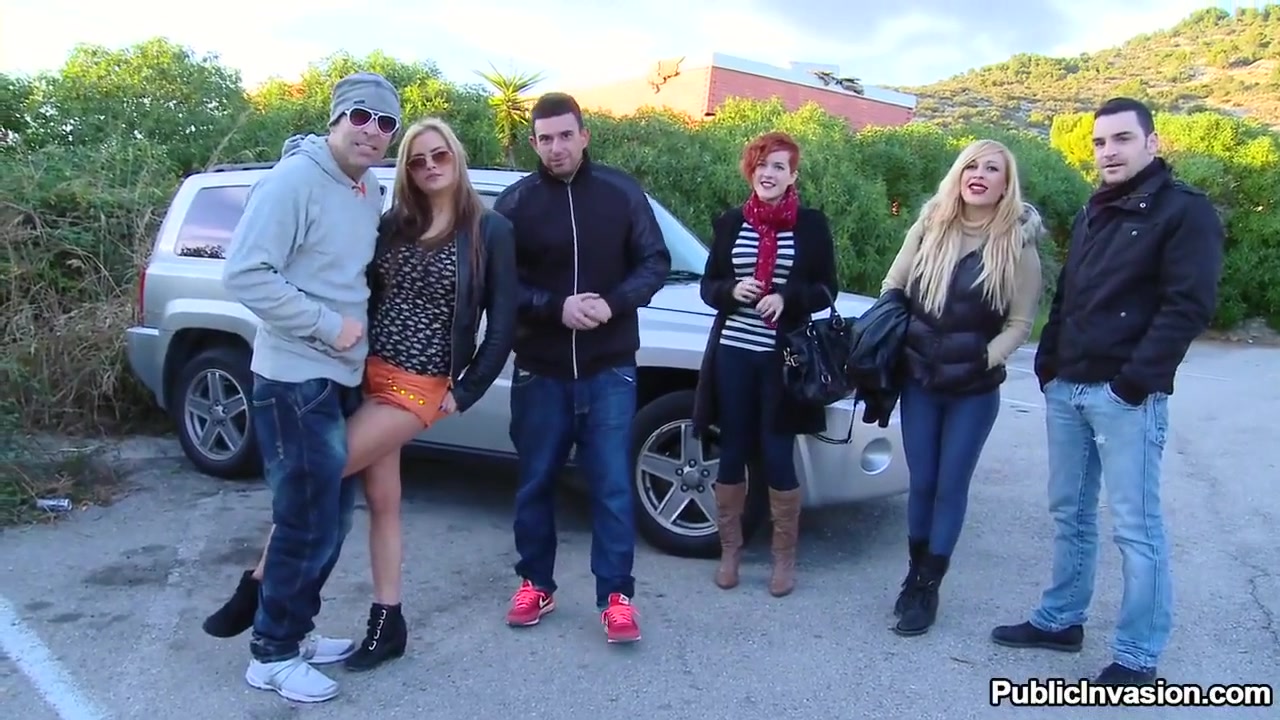 Natural titted Russian stripping in public