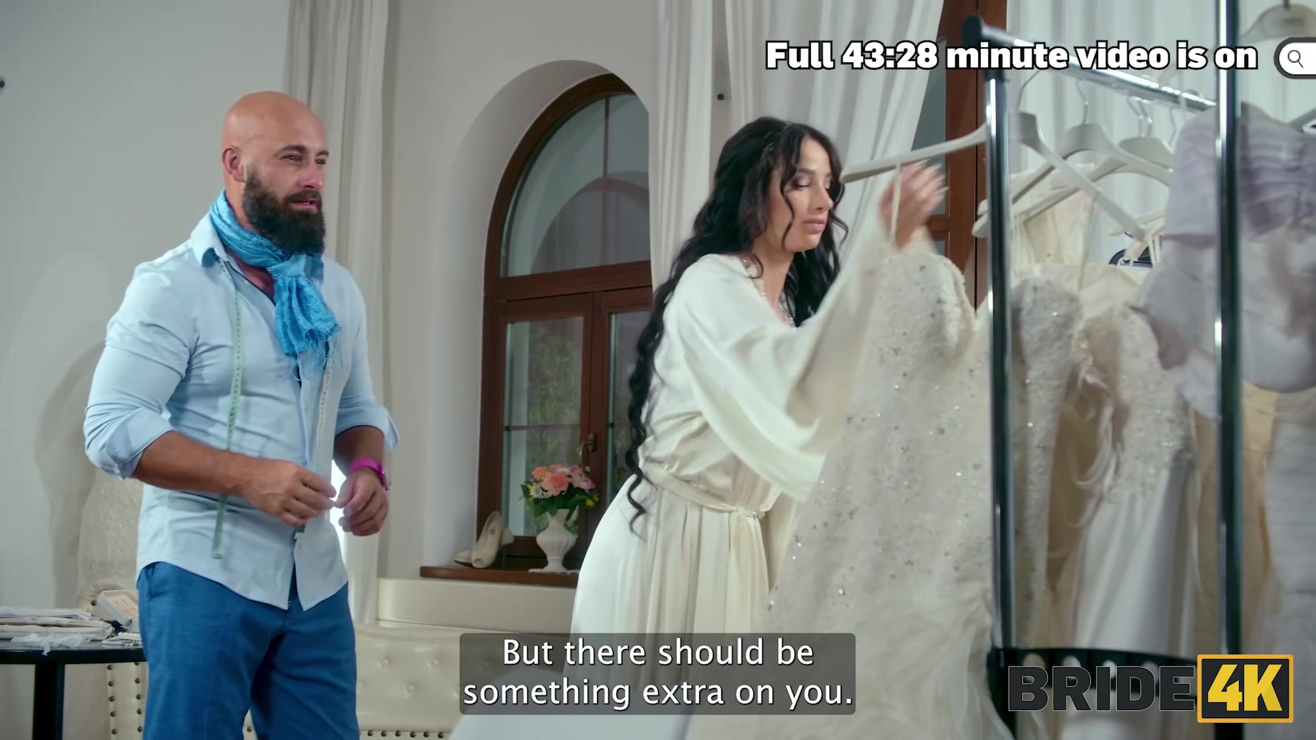 BRIDE4K. Sexy skinny brunette gave her young body to a wedding salon owner with a huge dick