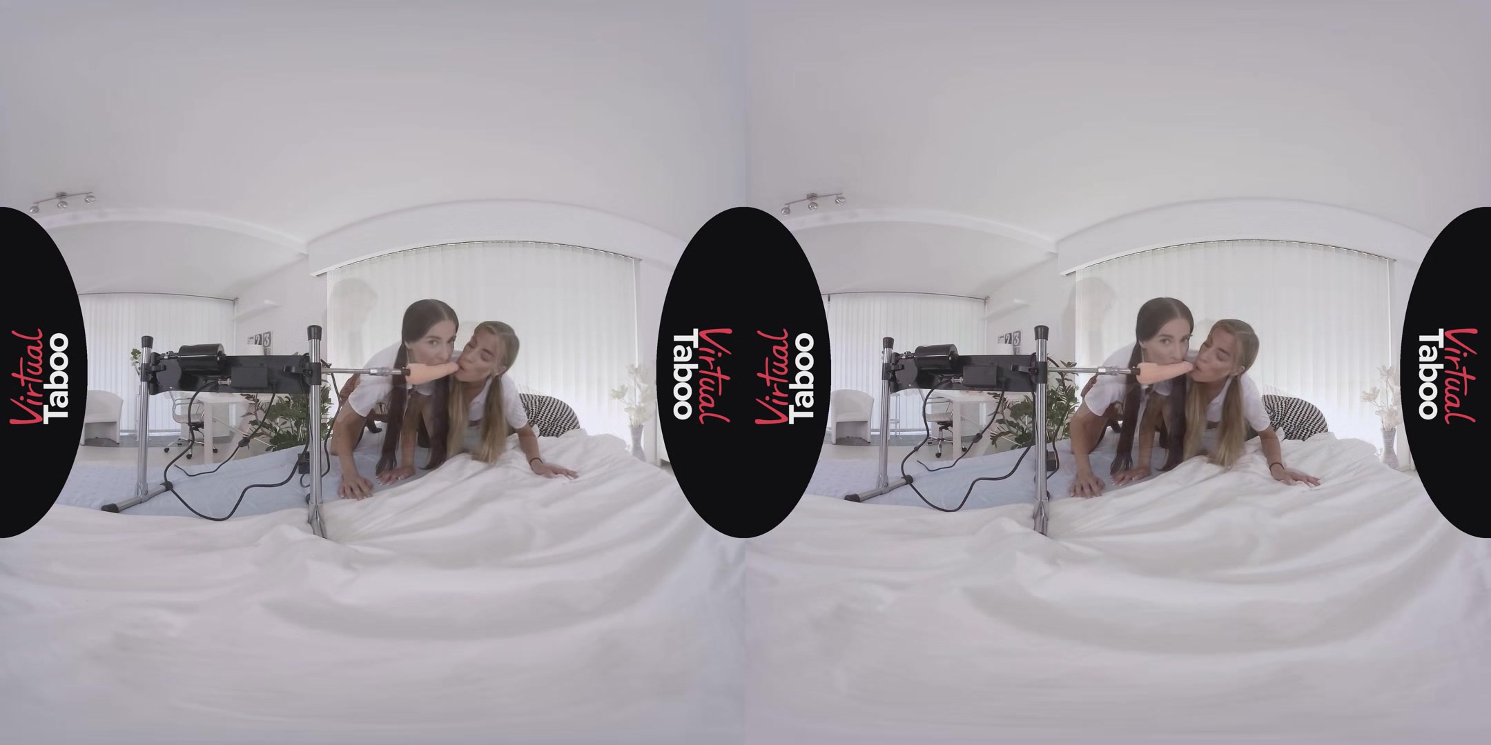 Eveline Dellai, Silvia Dellai VR Porn: Dellai Twins Try Fucking Machine - VirtualTaboo
