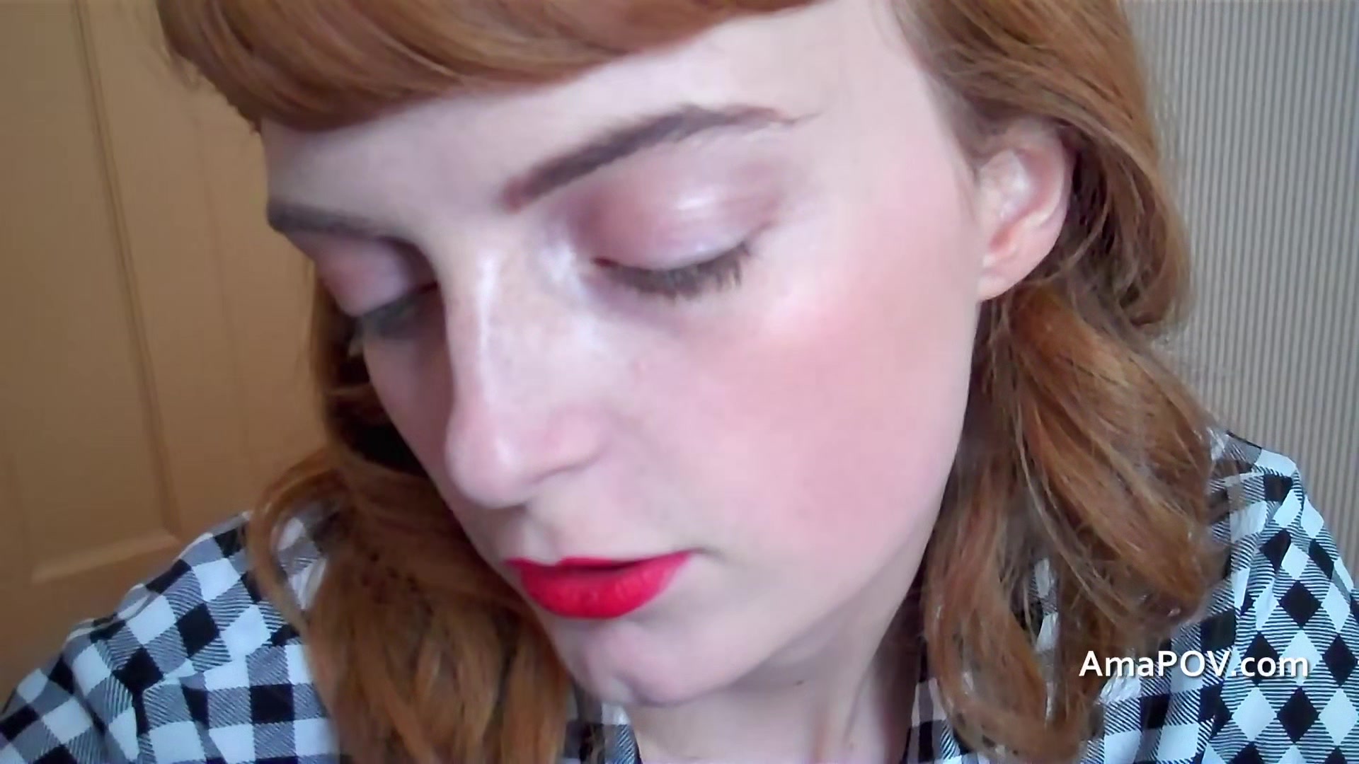 Watch me empty my load into this redheads mouth