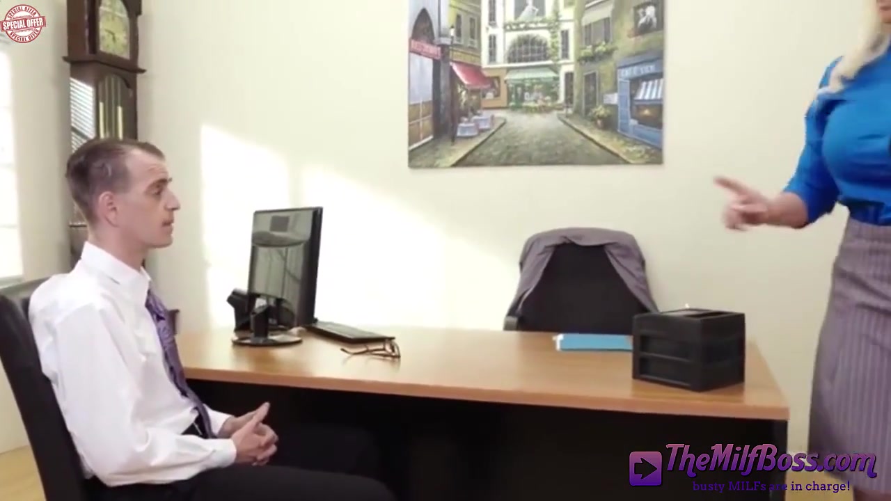 Big Titted Office Blonde Blows Her Employee