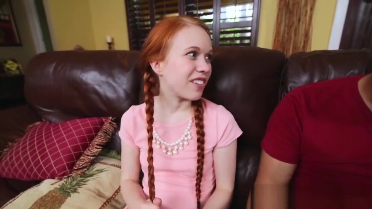 Tiny redhead sucking cock
