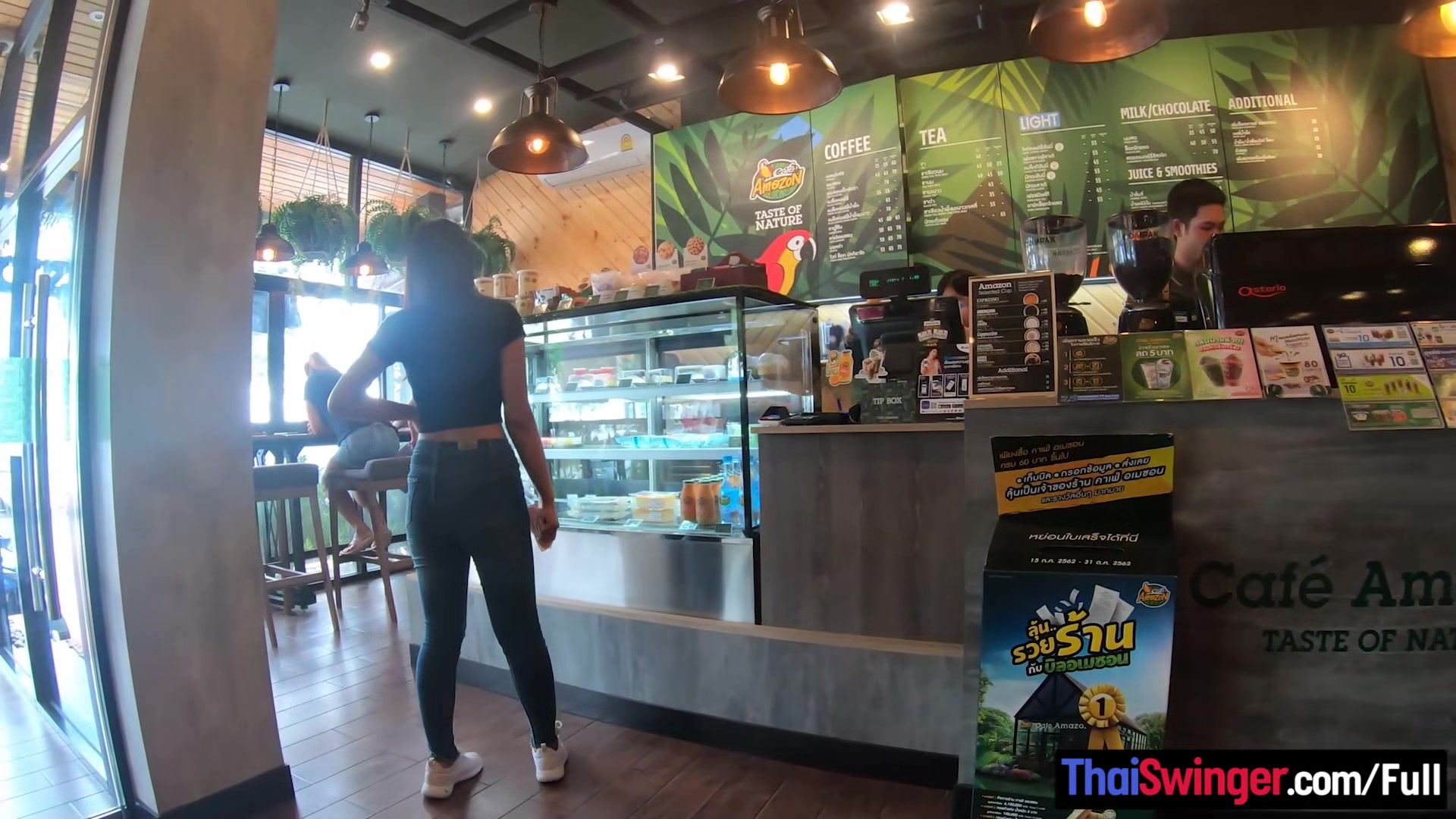 Starbucks coffee date with gorgeous big ass Asian teen 18+ girlfriend