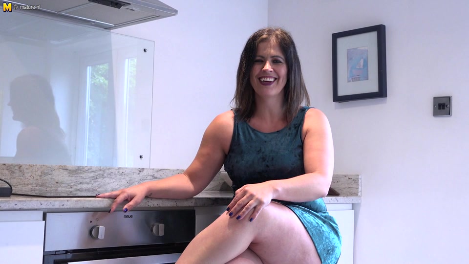 Spanish Milf with big ass fucks herself with a dildo