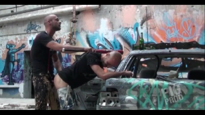 Skinhead boys outdoor fucking