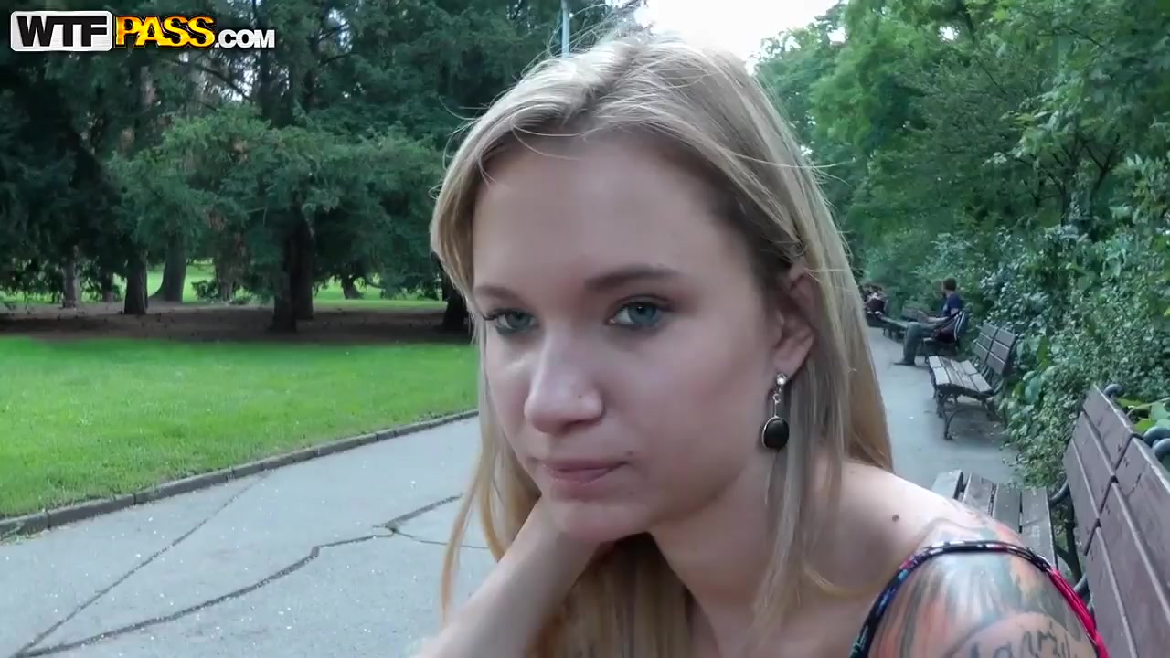 Arousing blonde amateur Beatrice shows her body in public