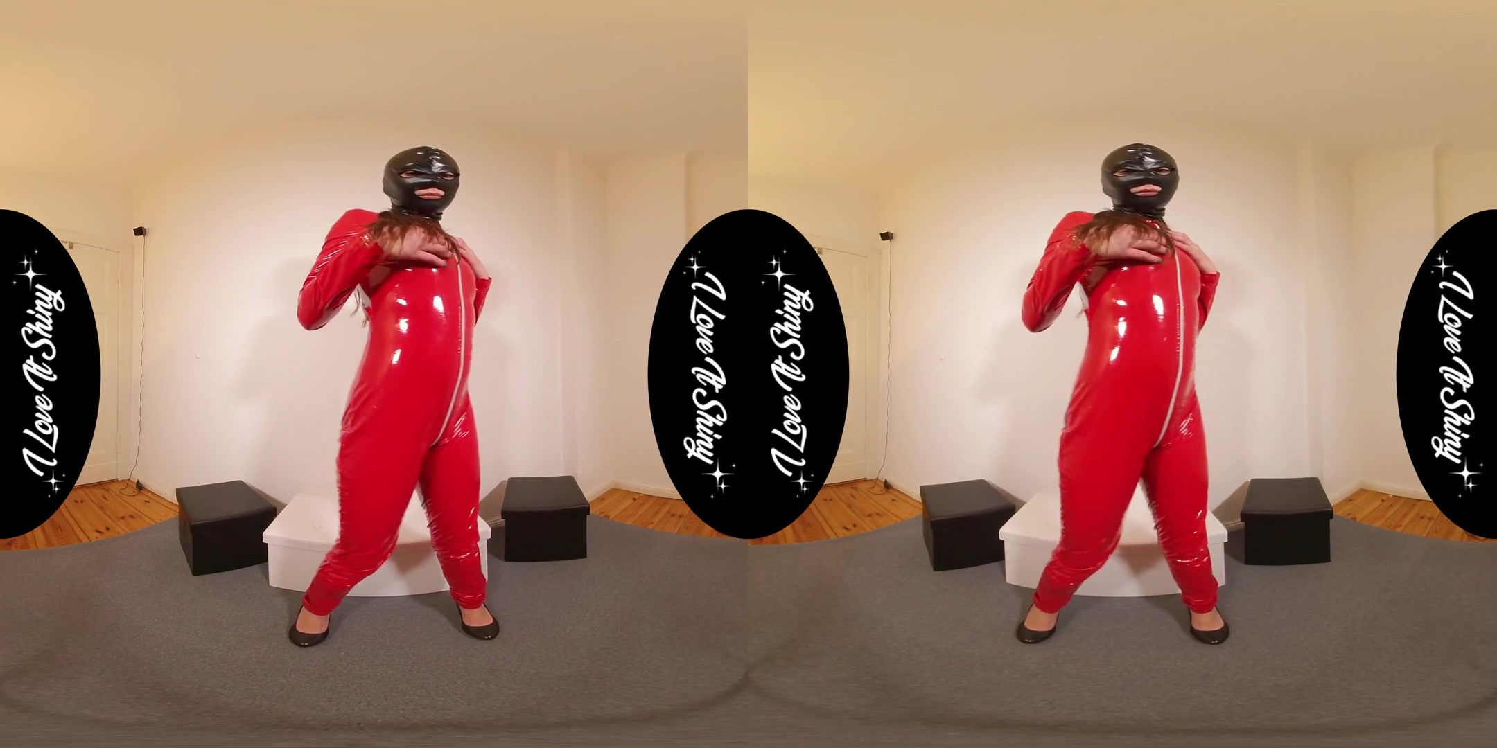 Roxy Masturbating In Hot Fetish PVC Dress - Latex Fetish Solo in a Mask