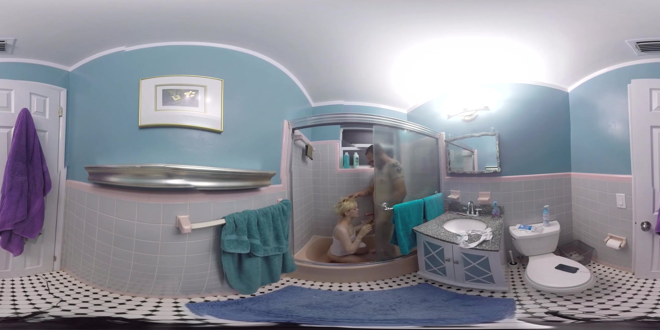 Blonde Fucks in the Shower - VirtualPorn360