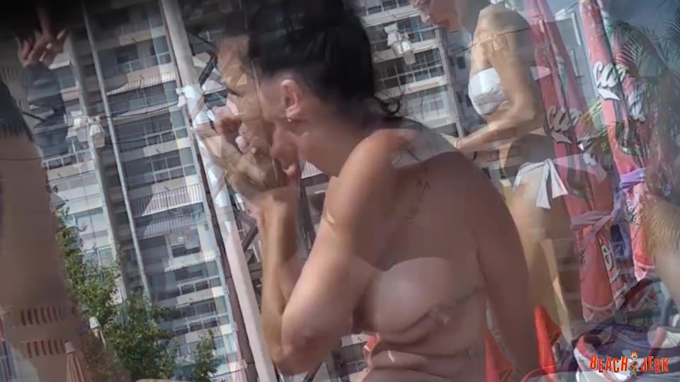 Topless rivals 02 - Fake boobed battle - BeachJerk