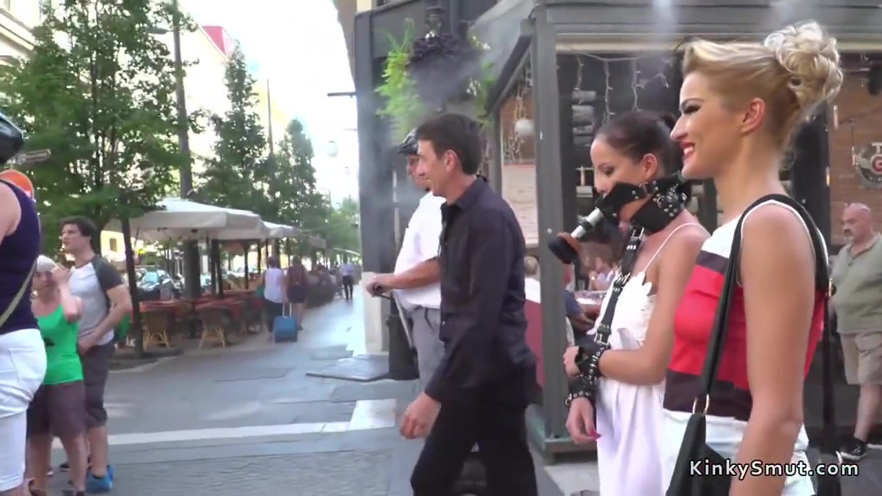 Sweat Slave Made To Lick Pussy In Public