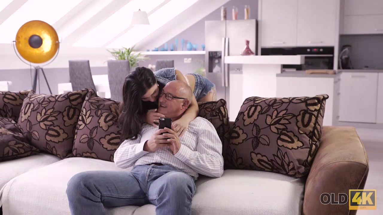 OLD4K. Skinny teen 18+ anally rides cock of old lover like real cowgirl