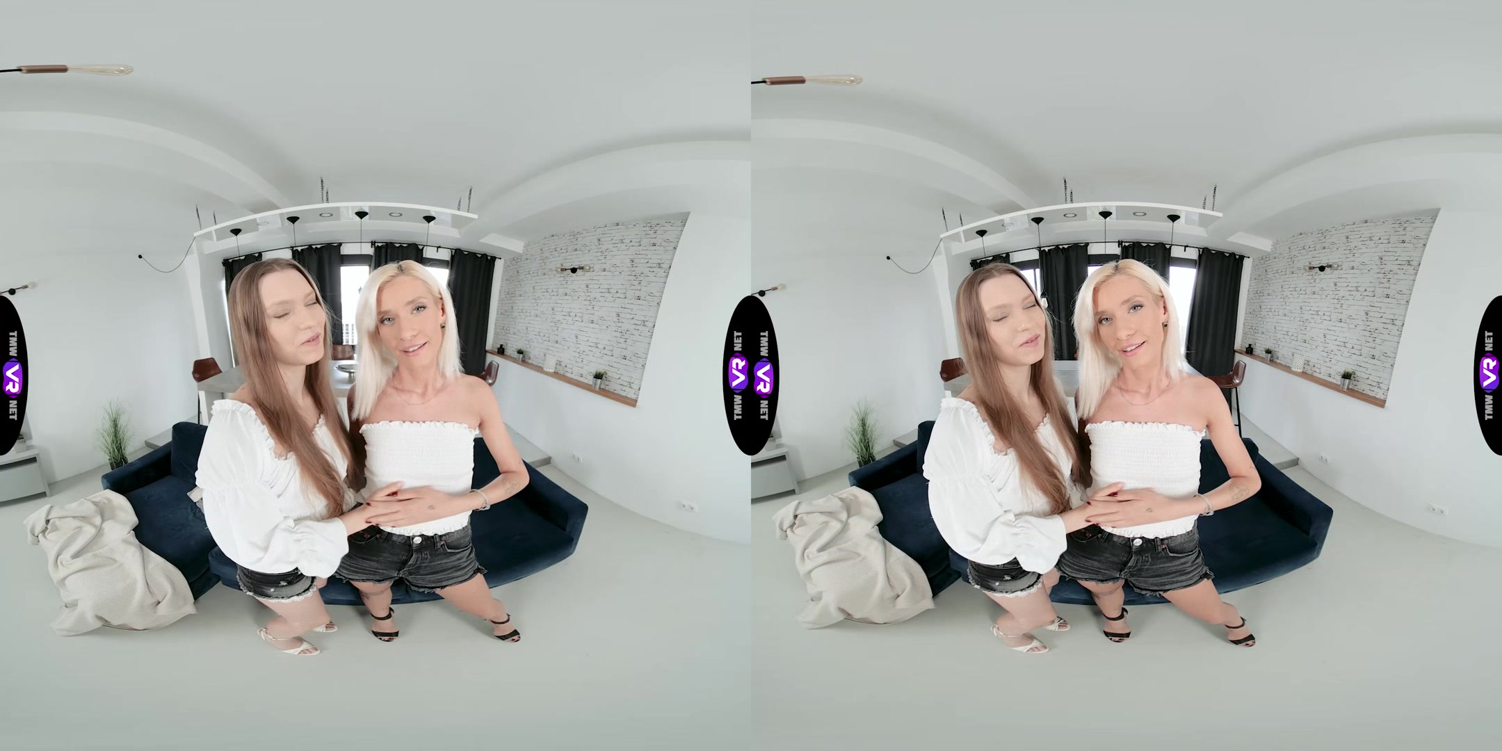 Glam chicks rub pussies