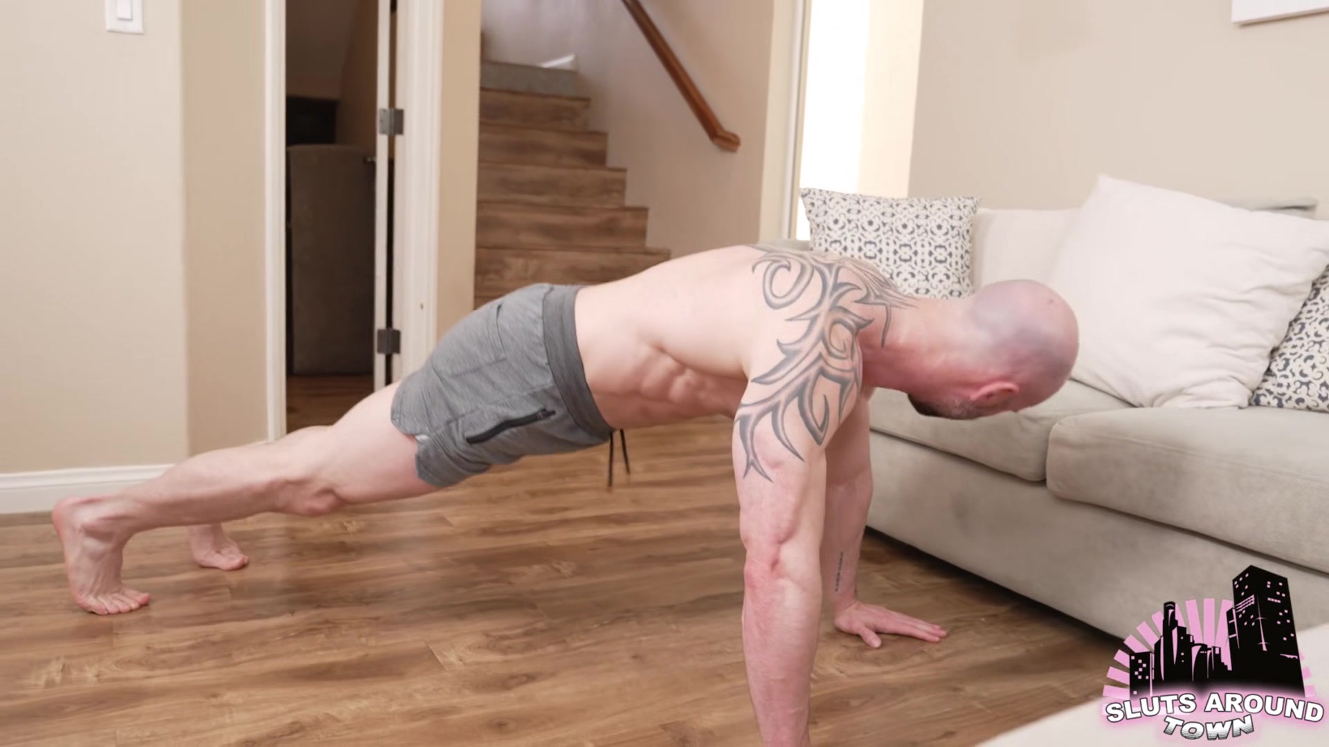 Tiny Stepdaughter Gets Stretched Out During Personal Training