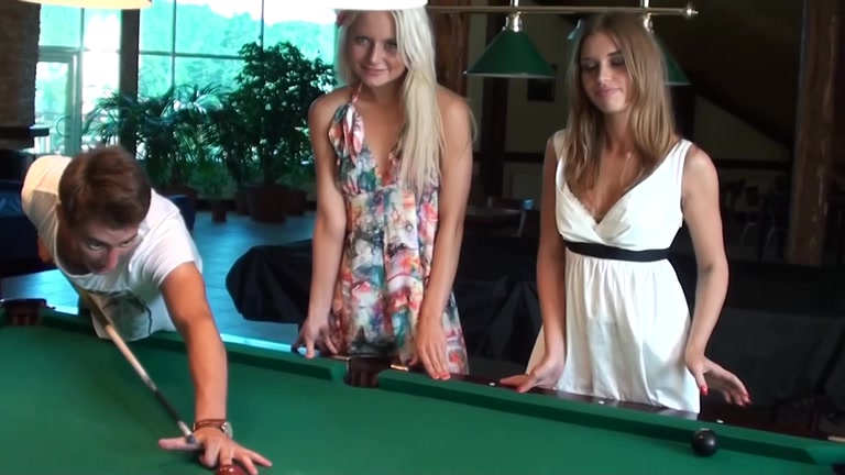 Outdoor sex movie scene with 2 sexy honeys