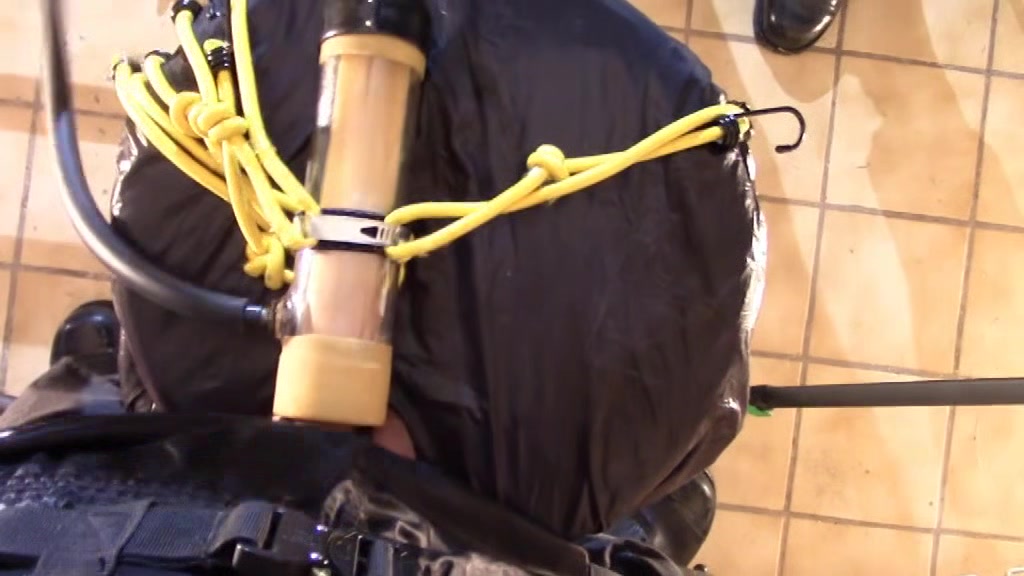 Bound swat cop milked