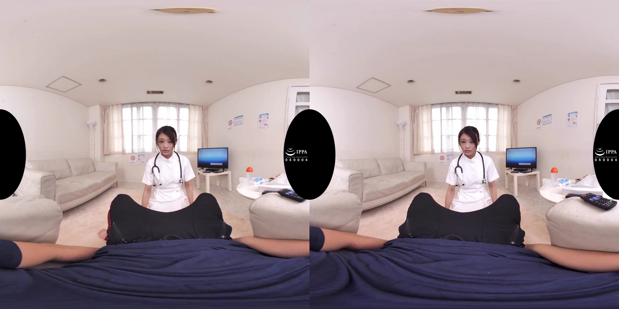 Nurse in White Gloves in the Fertility Clinic; Busty Japanese Babe Nurse Fetish