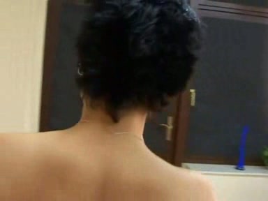 Short-cropped lusty GF gets a facial