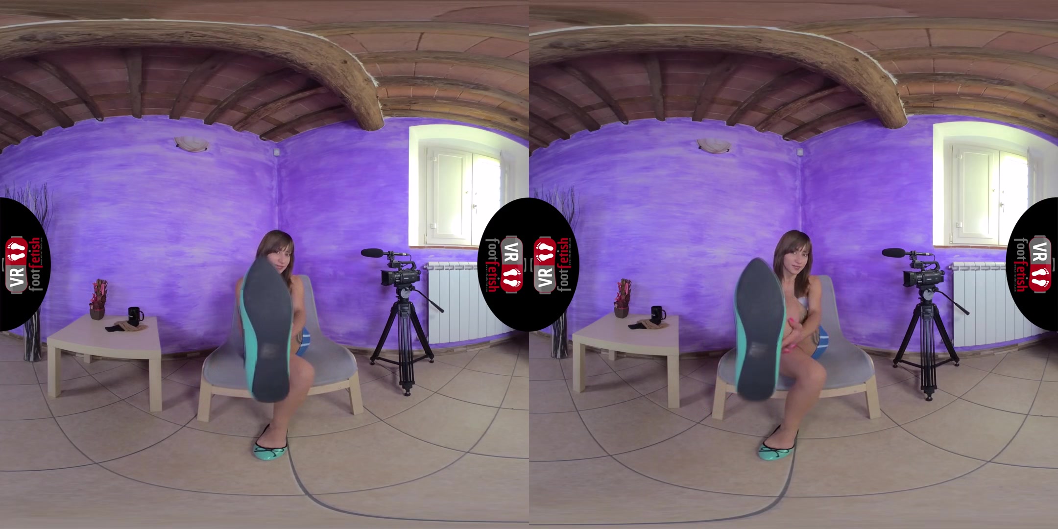 Deliciously Sexy Katy Tries On Different Pairs Of Knee - High Nylon Stockings; Leg Fetish Virtual Reality