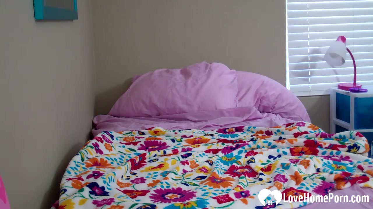 Sexy girl filmed while masturbating on bed
