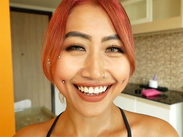 Kinky amateur Asian teen 18+ named Fang blowjob and sex on camera