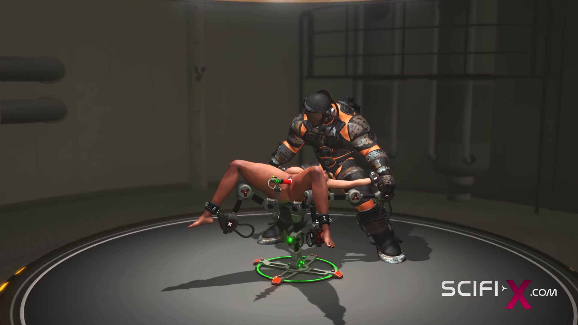 Cyberpunk dreams. Super hot hand cuffed slutty girl gets fucked rough by sci-fi soldier