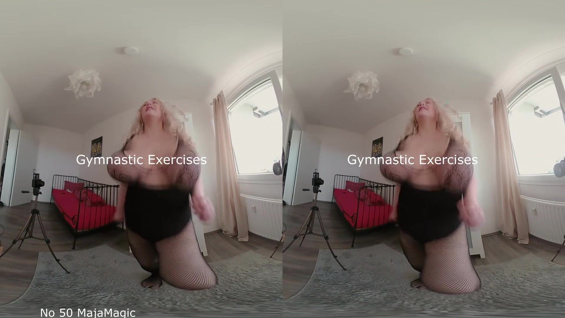 Gymnastic Exercises With Maggy - Huge Tits Blonde BBW Solo