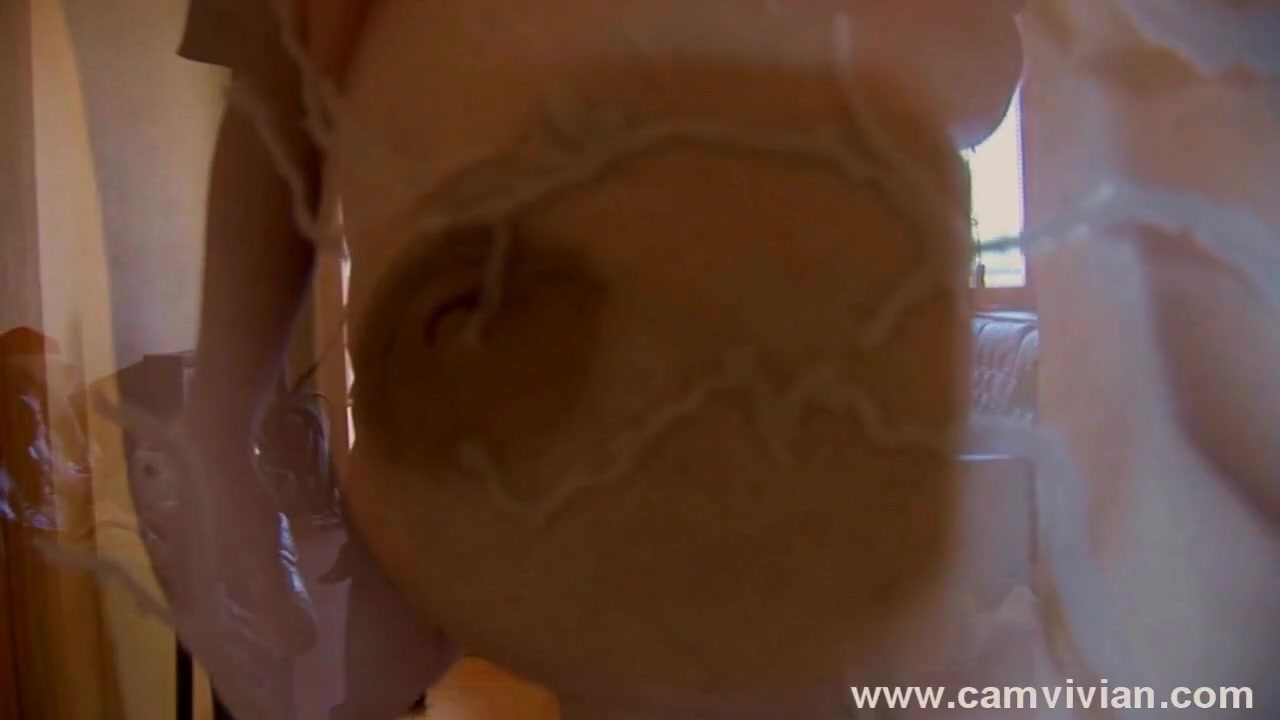 Showing off my nude body against a glass panel
