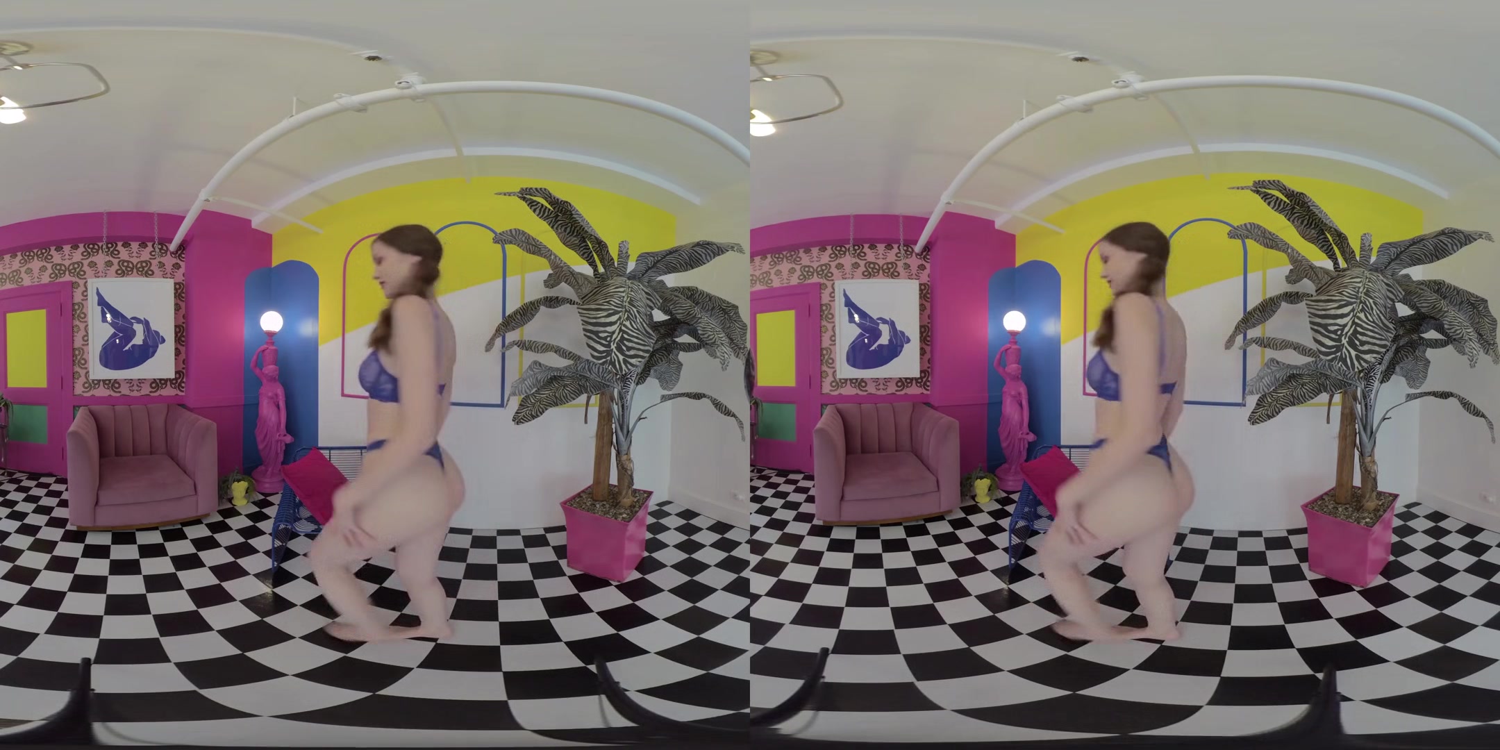 Vaporwave VR - Amateur Solo Model Teen Shaved Striptease