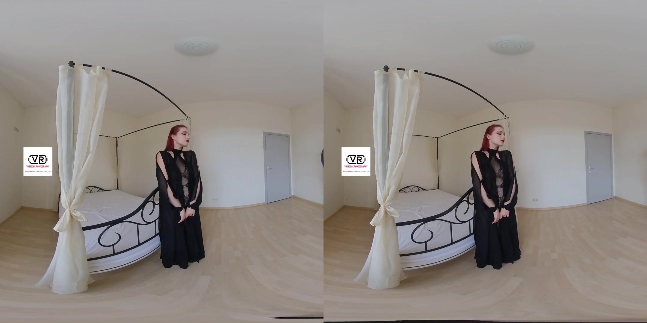 Lady BTS Nude Shoot - Redhead Shaved Long Hair Lingerie