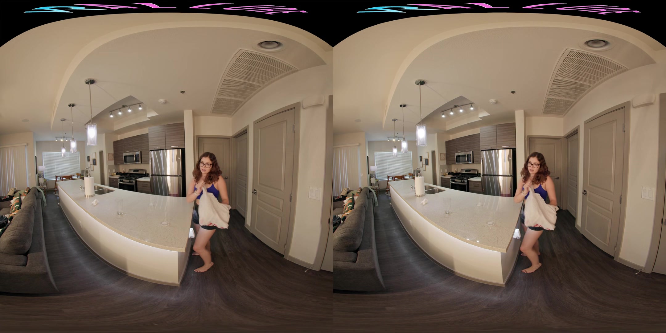 Naughty stepsister puts on a show with her toys for you in VR
