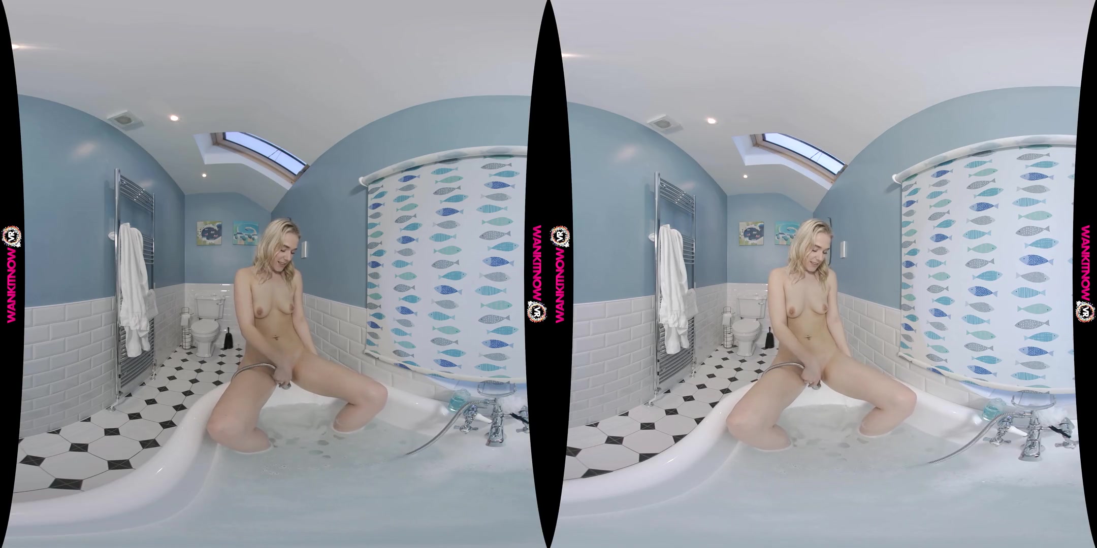 Using The Shower Head - Petite Blonde Bath JOI - SexLikeReal