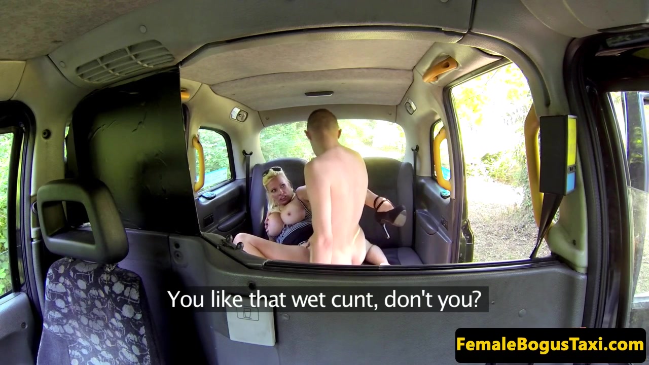 Bigtitted brit cabbie consoles before sex