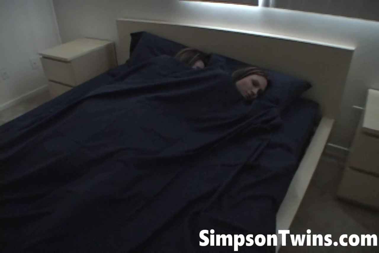 Twin sluts get pussy toyed on the bed side by side in POV