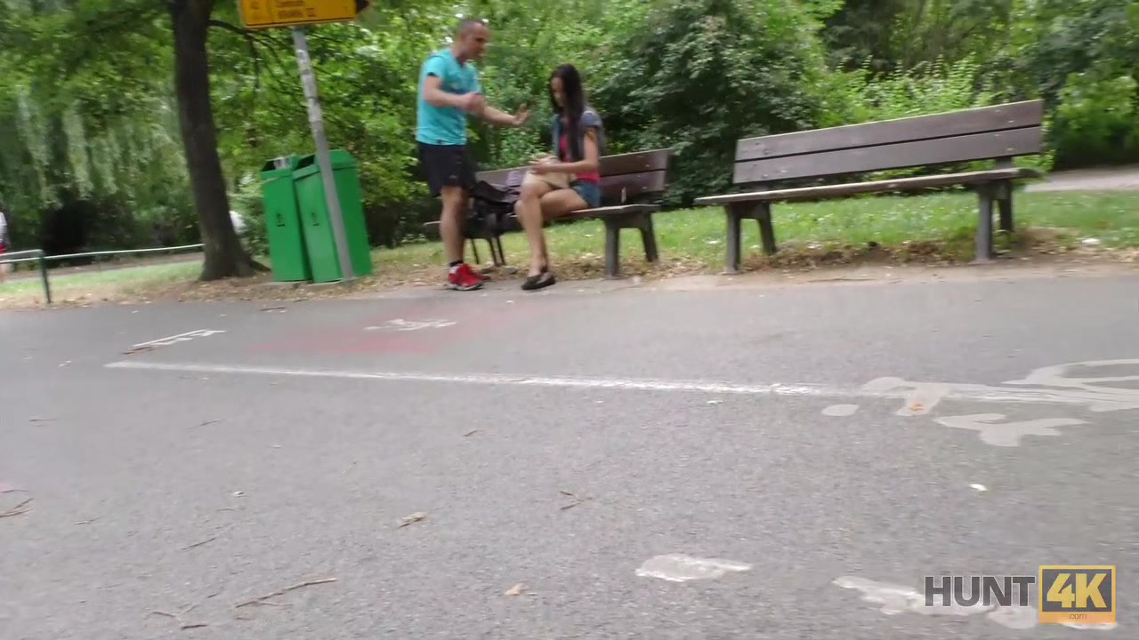 HUNT4K. Pleased cuckold watches girlfriend's outdoor sex with guy