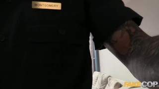 Fake Cop Cute trespasser rides policemans cock