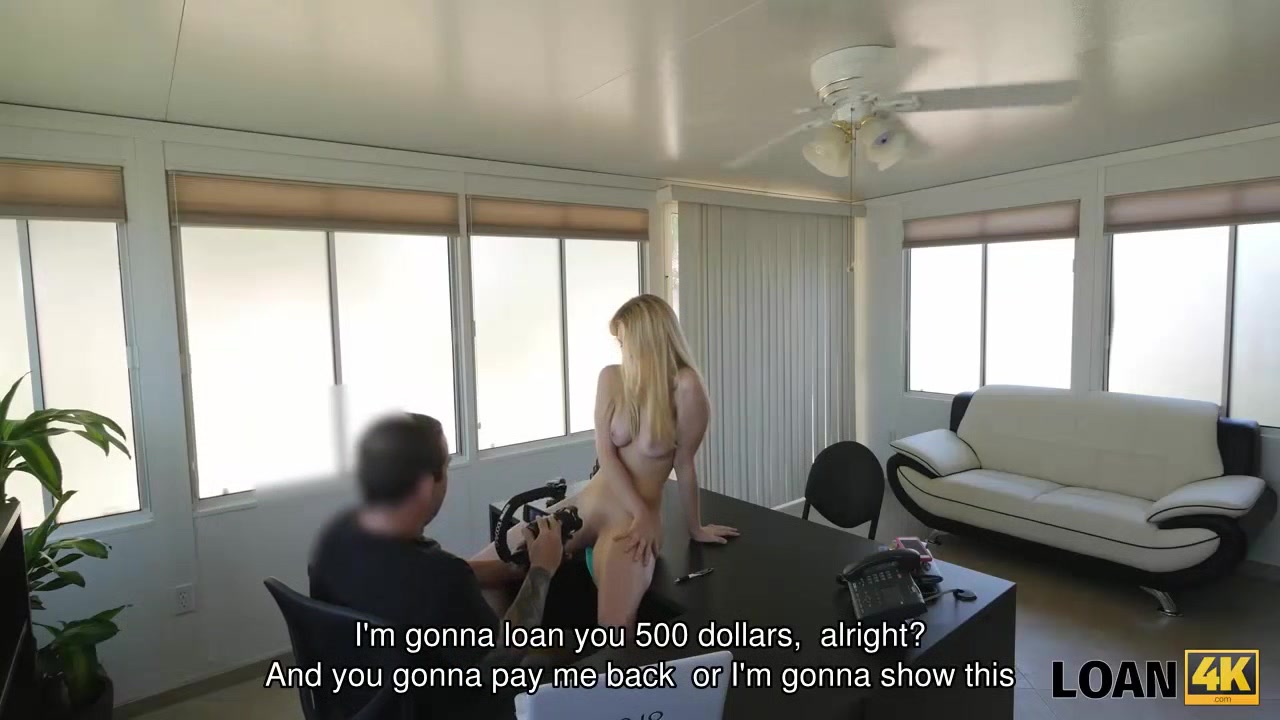 LOAN4K. Man grabs camera and organizes porn casting in loan agency
