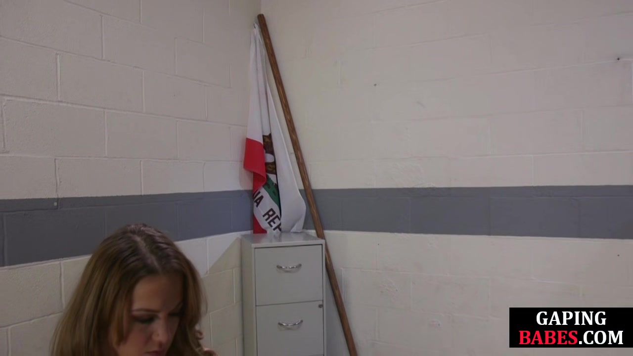 Tied up anal dyke fucked in ass during office 3some