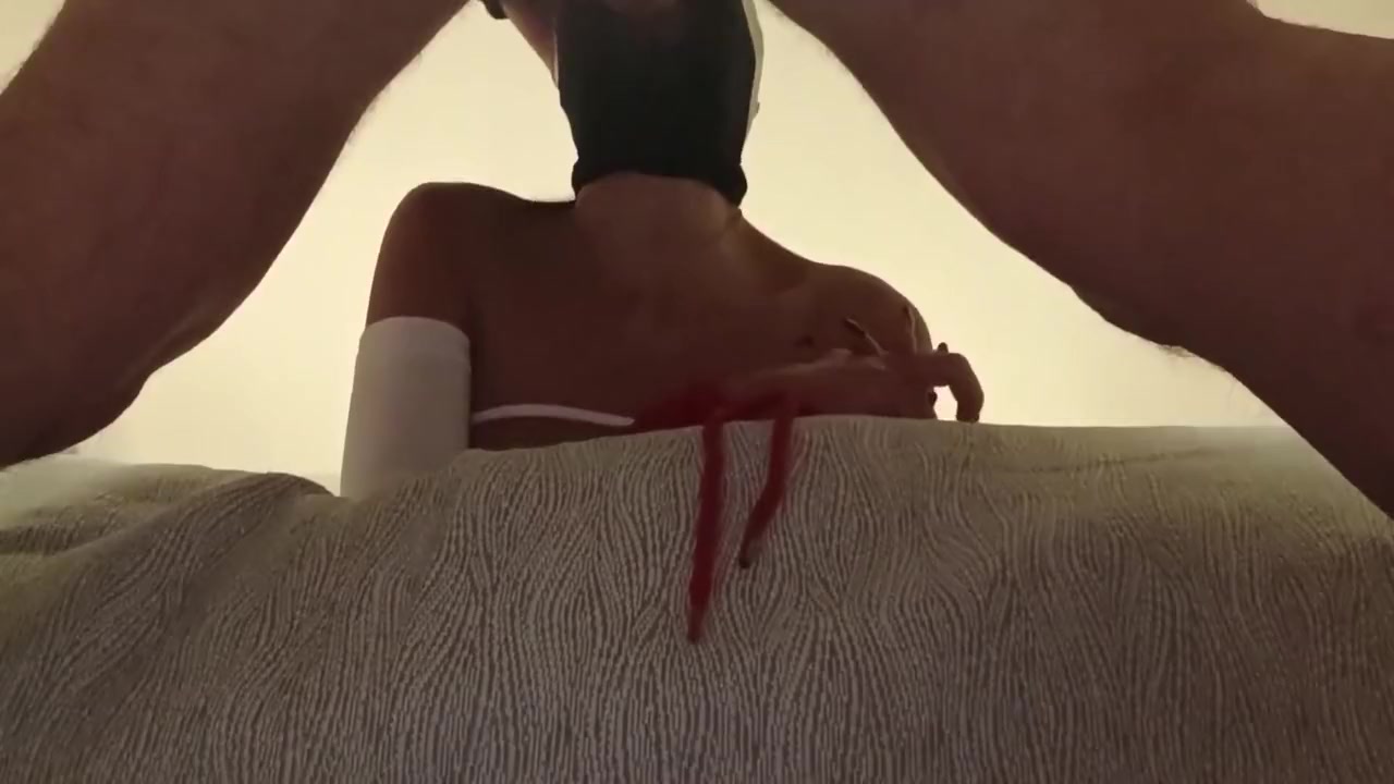 Bound And Hooded In A Bed I Have My Mouth Fucked. Ring Gag Lot Of Spit And Huge Oral Creampie