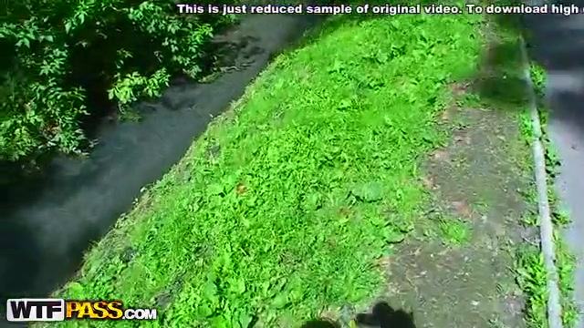 Stripping and sucking outdoors