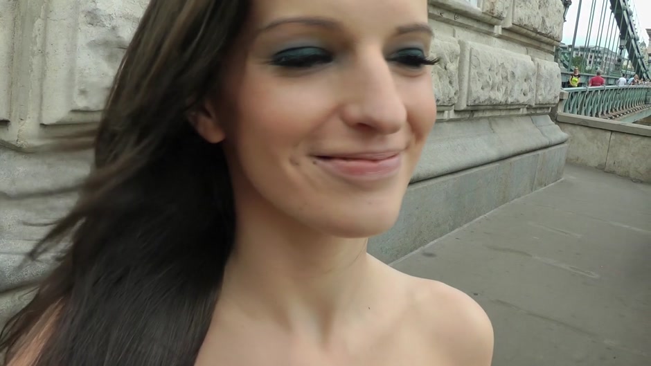Slut with nice face gives bj and has public sex