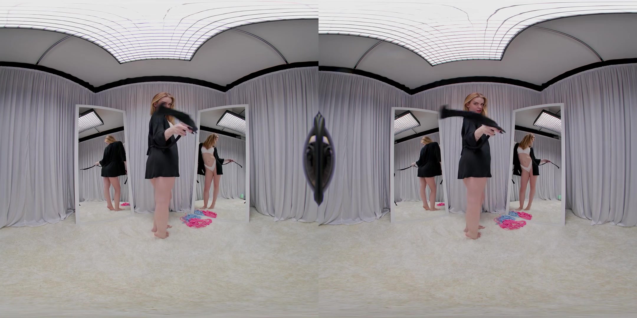 Vr Fashion Room. Yuliia Tries On Three Lingerie Sets