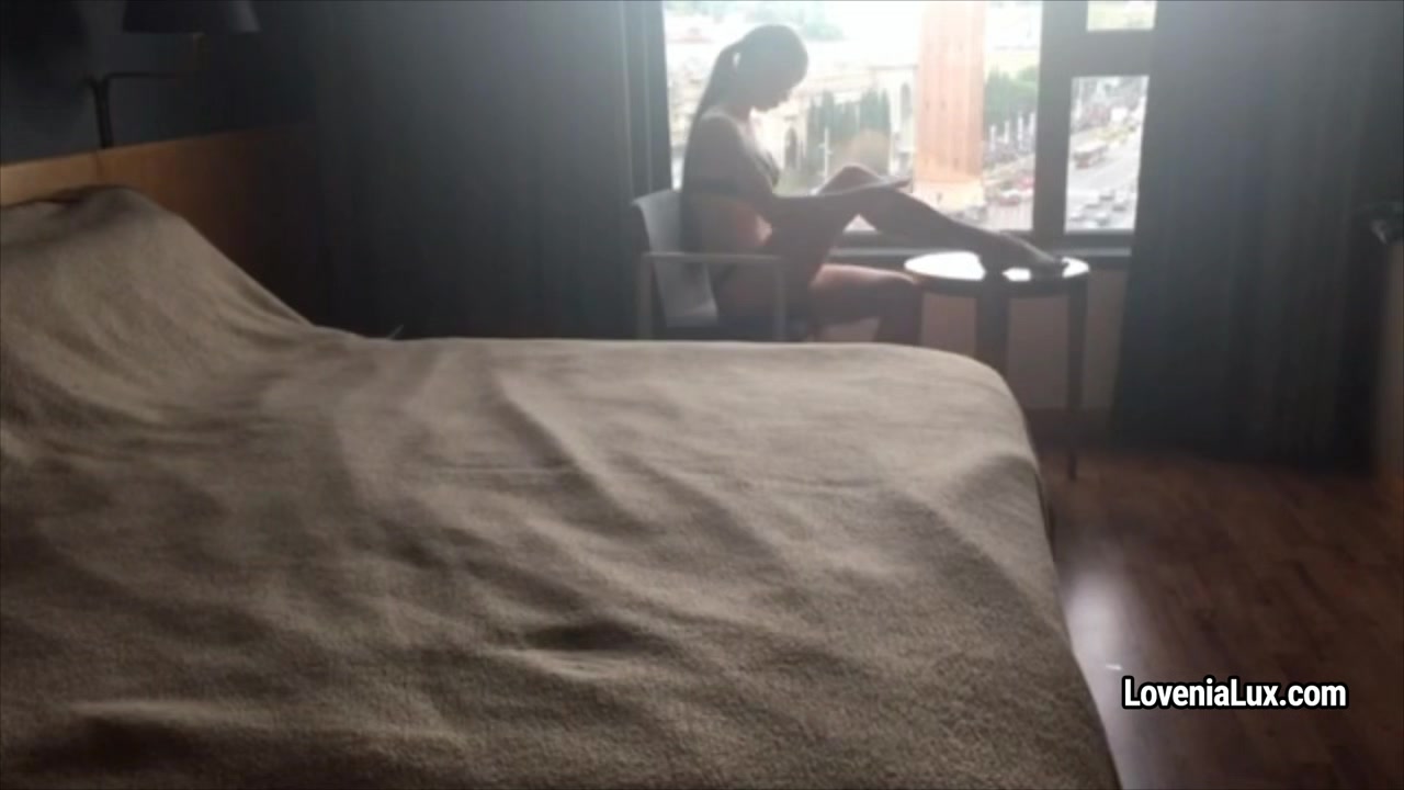 Lovenia Lux records live transmission of her morning toying